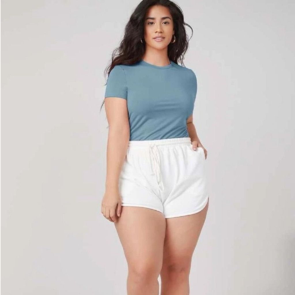 Basic Dusty Blue Round Neck Solid Tee
